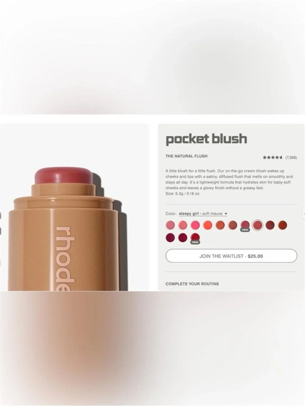 RHODE Pocket Blush Stick in Sleepy Girl NEW